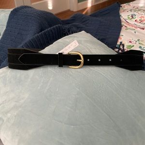 NWT Loft Suede Waist Belt L Wide Gold Buckle Clasp